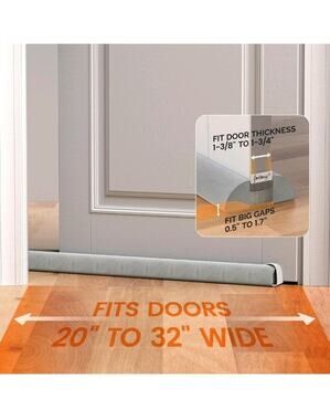Door Draft Stopper 32-inch adjustable, provides significant sound insulation